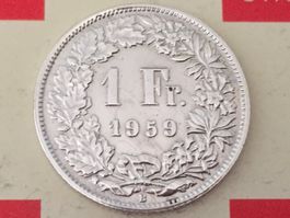 1 Franken 1959 -vz, nur 1,859 Mio!