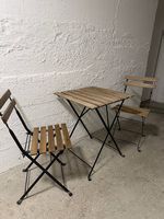 IKEA Balkonset aus Holz  Klapptisch mit 2 Klappstühlen