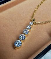 Collier avec diamants de moissanite de 0,77 ct GRA