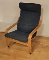 IKEA POÄNG Armchair – Oak / Dark Blue – Good Condition