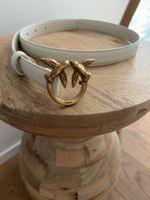 Pinko Gürtel Off-White Leder Love Birds XS neu