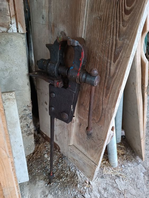 Maschinenschraubstock Aus Gusseisen - Blauer Schraubstock Für Werkstatt & Bohrmaschinen