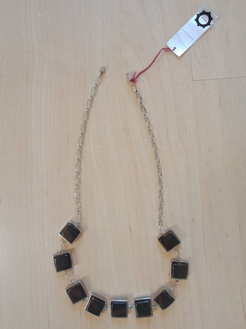 Ketten: Collier en bois d'ébène de Macassar avec éléments carrés – Neu (gemäss Beschreibung) aus Denens von Chanchantevend