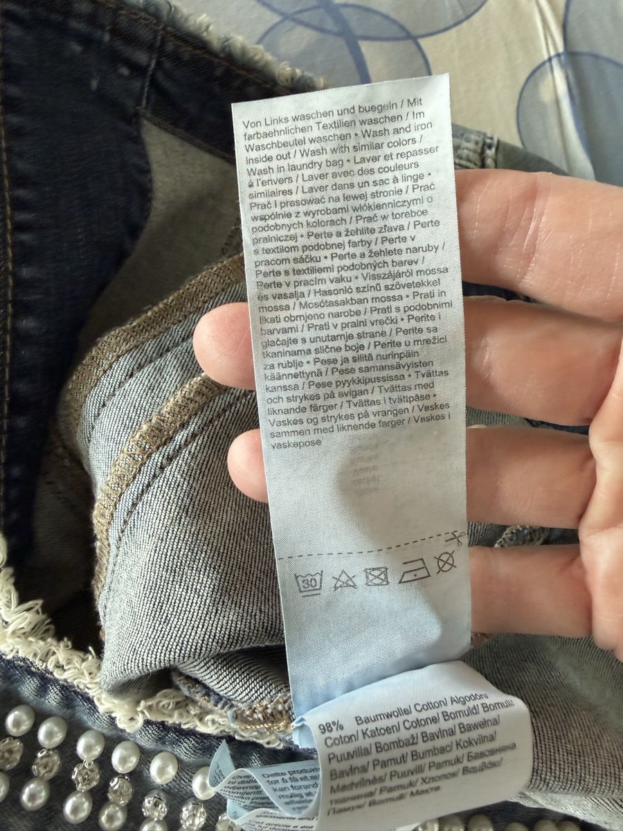 Comma Giacche: Comma Jeansjacke mit Perlen und Glitzersteinen – Nuovo (secondo la descrizione) da Zürich venduto da Sunset69 6
