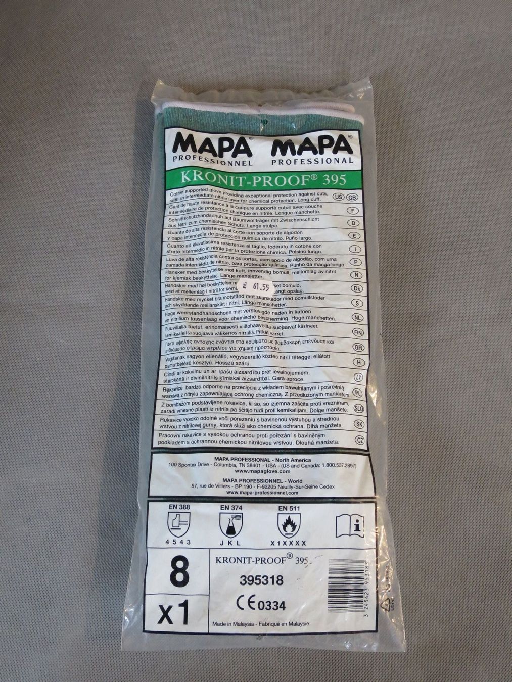 Guanti & manicotti: MAPA Professionnel KRONIT-PROOF-395-GR-8, Schnittschutz – Nuovo e nell'imballaggio originale da Zürich venduto da 1.Simon 1