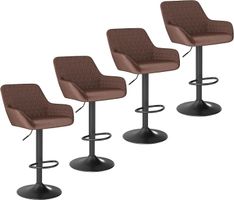 Barhocker 4er Set höhenverstellbar Braun Tresenhocker