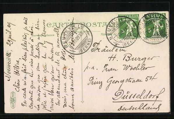 Cartoline postali: Neuchâtel, Ecole de Commerce, Quai des  – Usato da Berlin venduto da bartko-reher 1