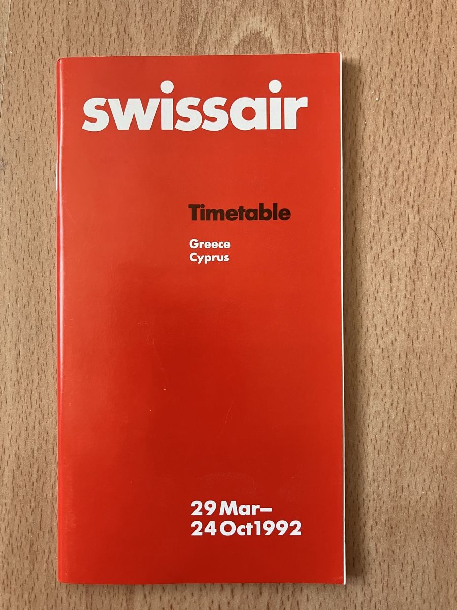 Swissair Dokumente: 1 x Swissair Flugplan 1992/93 – Gebraucht aus Zürich von Classic_Collection_Zurich
