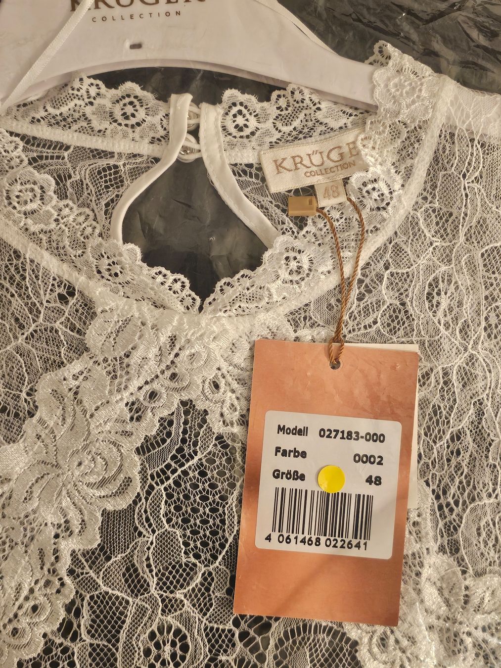 Krüger Camicette: KRÜGER Dirndlbluse Pippa ecru Gr. 48 NEU – Nuovo e nell'imballaggio originale da Zürich venduto da Ada2 4