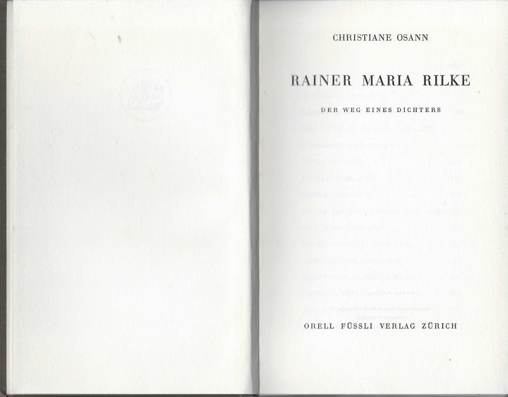 Bücher: Rainer Maria Rilke - Der Weg eines Dichters 1947 – Gebraucht aus Flims - Dorf von Stagediver