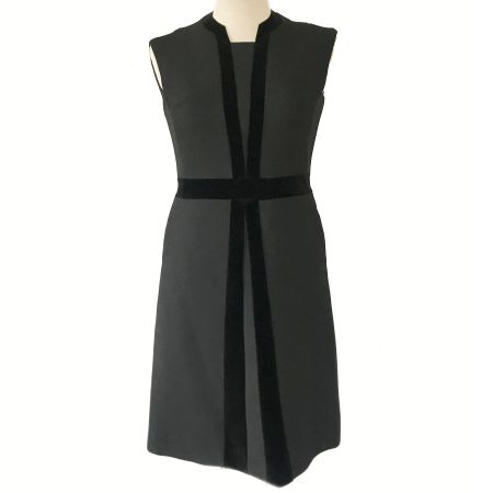 Kleid M/L Little Black Dress Samteinsätze VINTAGE 1970s