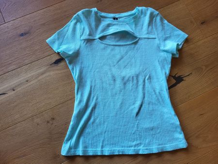 T-shirt d'été Jean Pascale turquoise, taille M