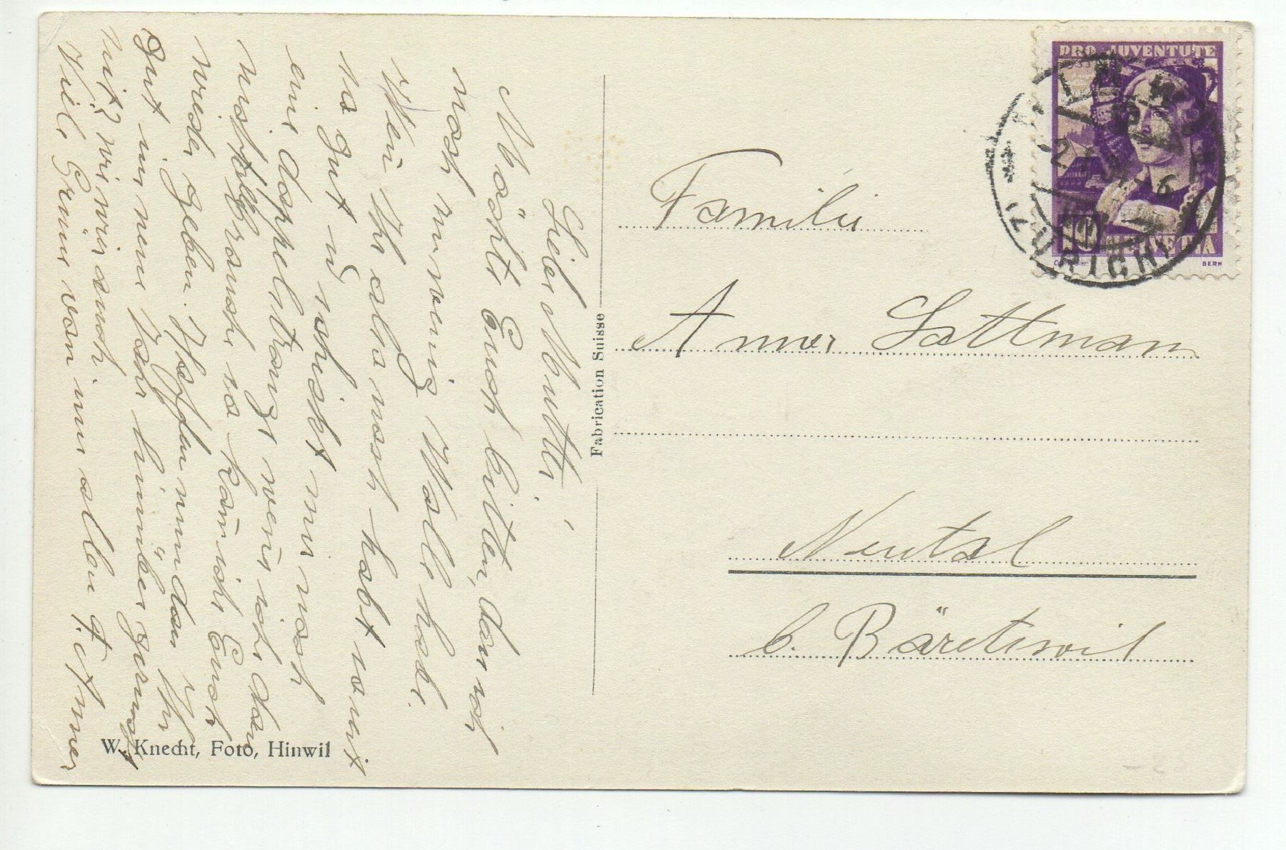 Cartes postales: HINWIL – D'occasion à Jona par philajona 1