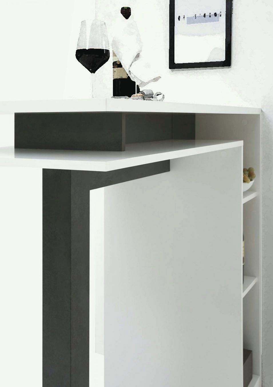 Tavoli: Bartisch mit Regal (beidseitig) - LBH 108x50x103 – Nuovo e nell'imballaggio originale da Wald AR venduto da Paul- 1