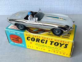 🟡🔵 Corgi Toys # 312 / 'E' Type Jaguar Competition / 1964