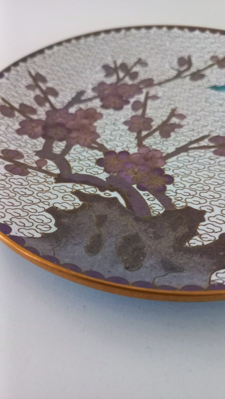 Piatti: Cloisonné Teller weiss, China – Usato da Bévilard venduto da Orscha 4