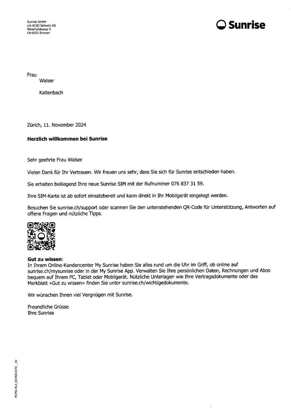 Sunrise Carte prepagate: Sunrise Sim Karte – Nuovo e nell'imballaggio originale da Kaltenbach venduto da Tracid 2