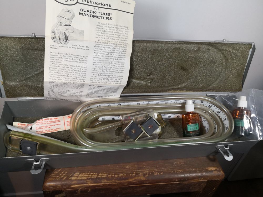 1212: Dwyer slack tube manometer kit specify range. Defult 0-8