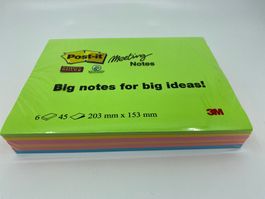 Notizzettel Post-it Super Sticky 20.3 cm x 15.3 cm, 6 Blöcke