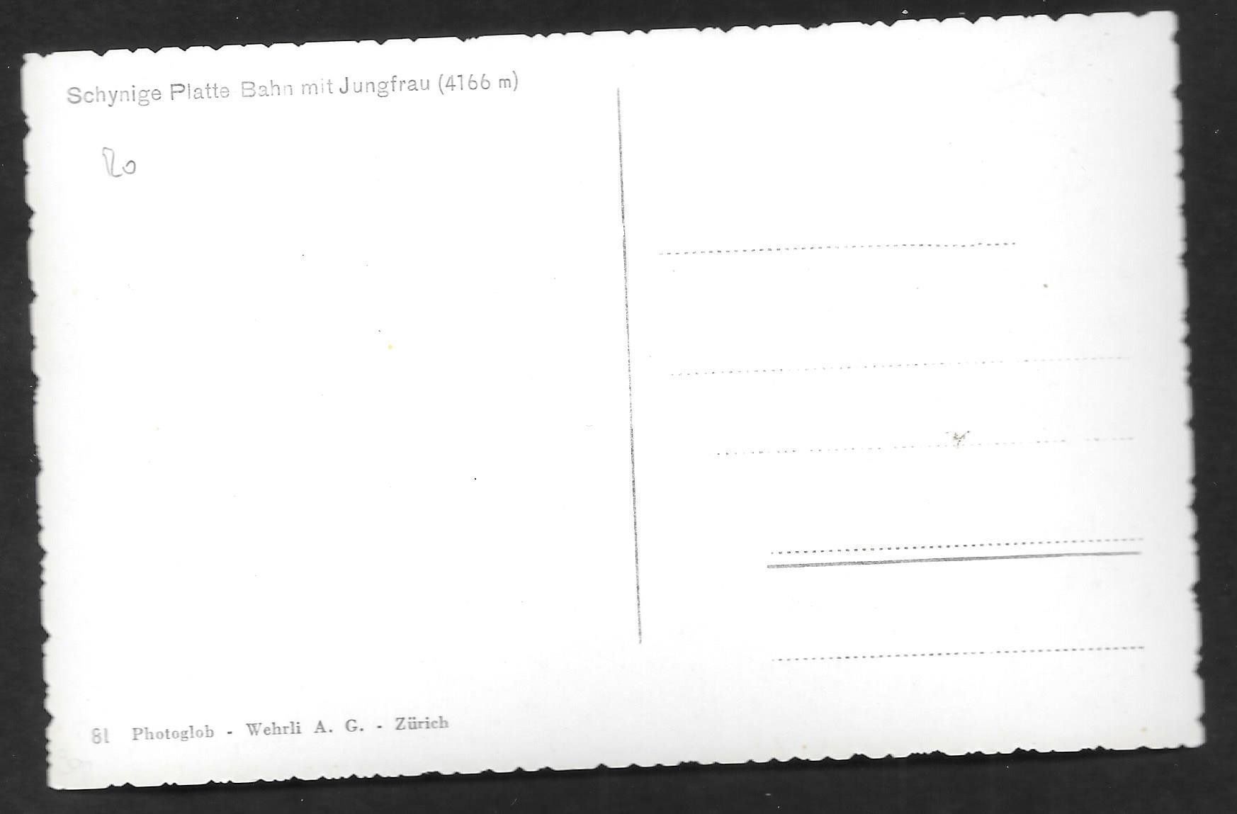 Cartoline postali: Schnynige Platte Bahn mit Jungfrau – Usato da Olten venduto da clotaldi 1