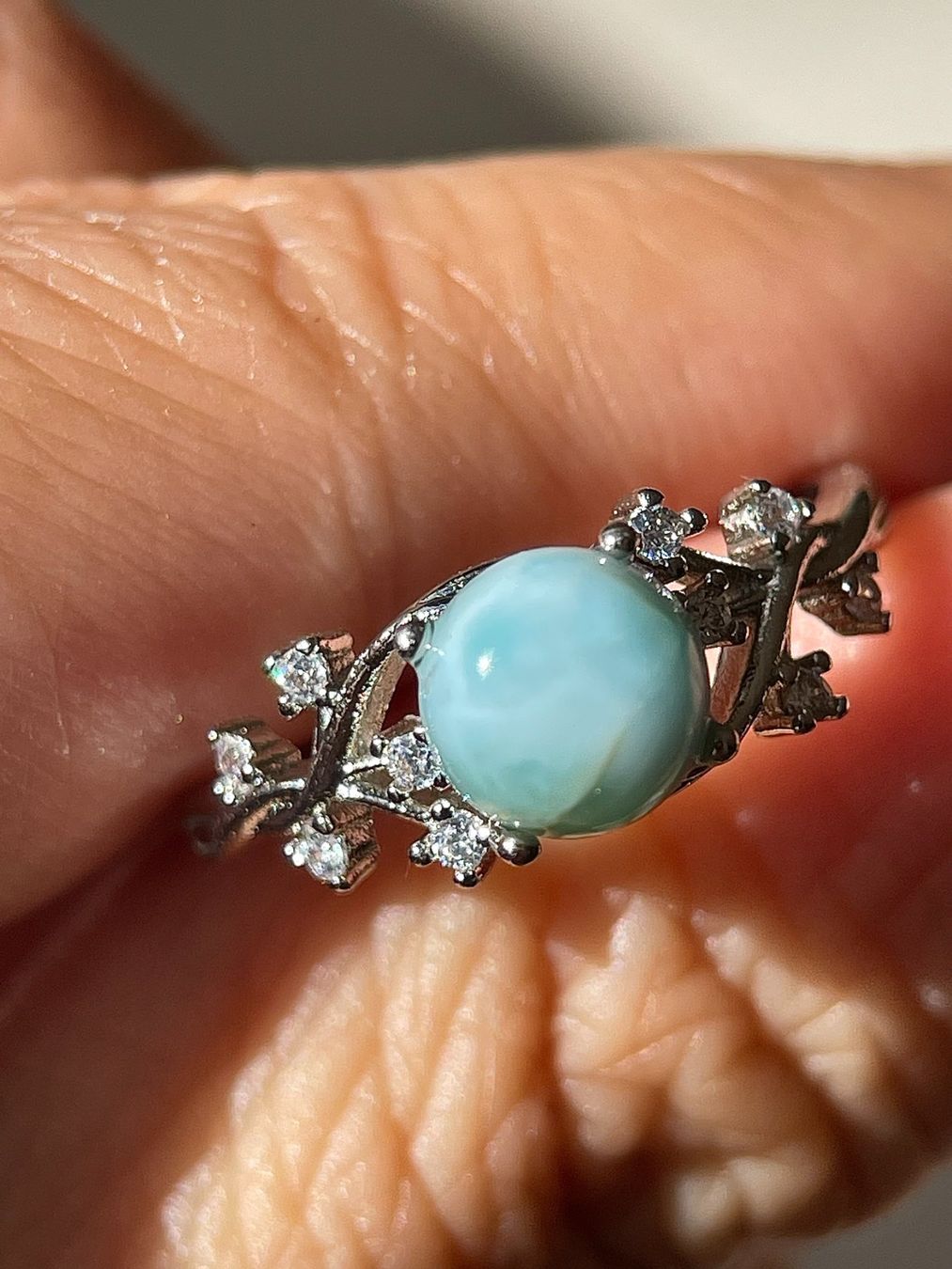 Pietre preziose: Premium Larimar Edelsteinring Naturstein – Nuovo e nell'imballaggio originale da Schiers venduto da sisikristall 7