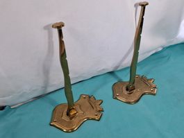 2 schöne Kleiderbügelhalter, klappbar, Messing (3791#AEW0)