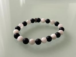 Mondstein Armband mit Onyx