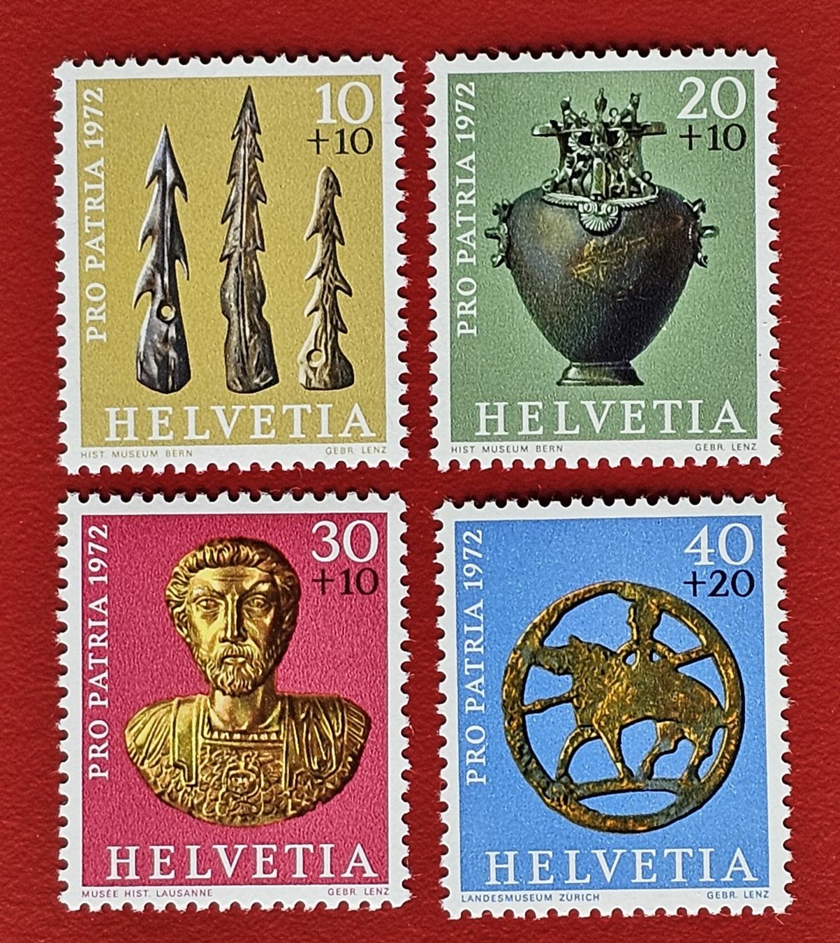 Tutti i francobolli: PRO PATRIA SATZ 154 - 157 1972** POSTFRISCH – Nuovo (secondo la descrizione) da Düdingen venduto da Quartierstrasse
