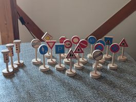 Verkehrsschilder Spielzeug Holz mit Ampeln