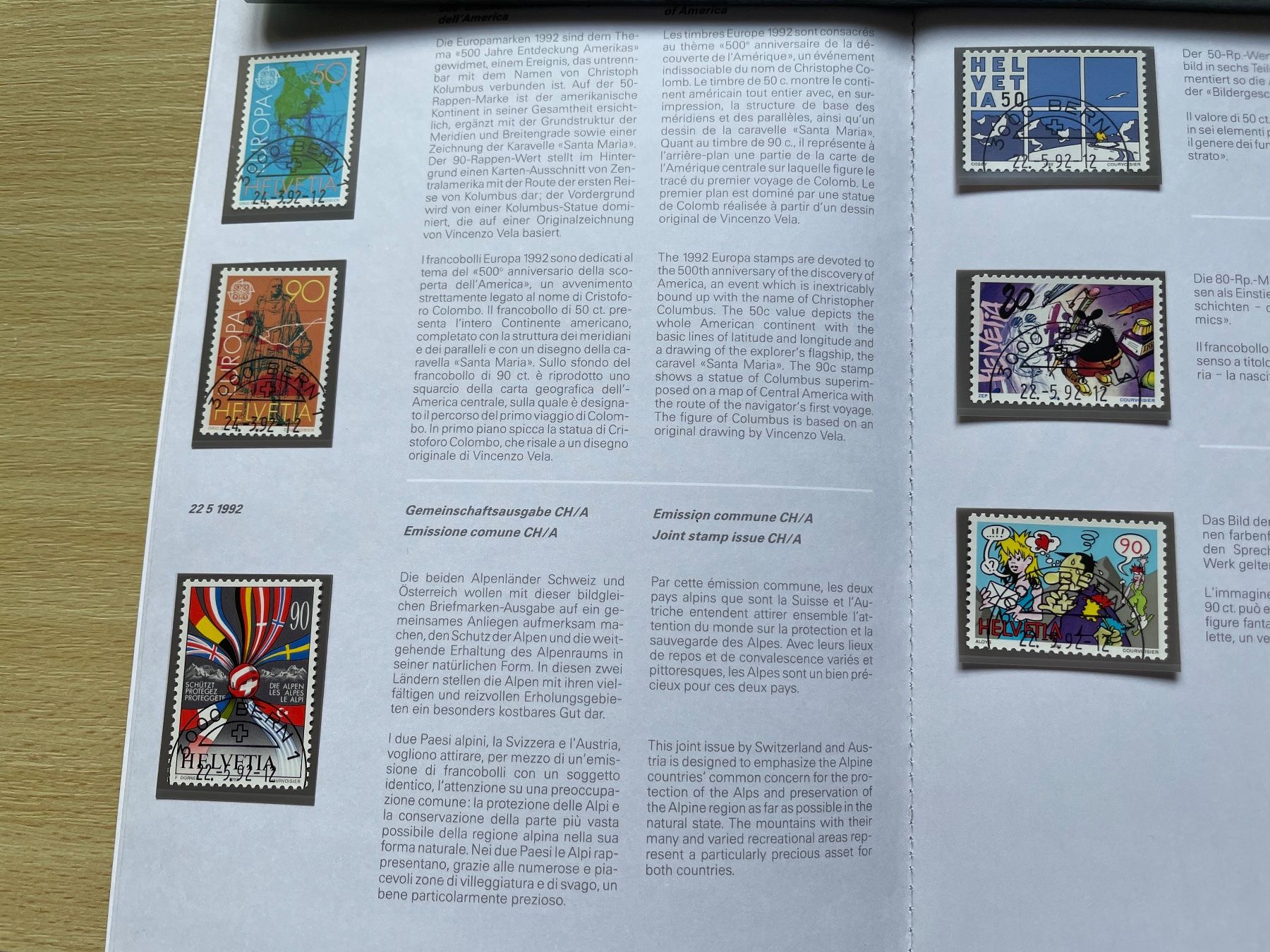 Tutti i francobolli: Carnet timb. 1992 prix poste 34.- SBK 85.- – Usato da Sonceboz-Sombeval venduto da Comment2 4