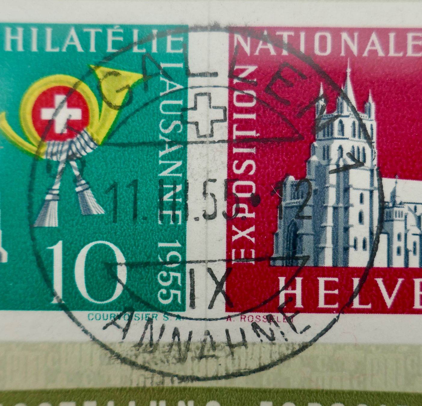 Tutti i francobolli: 2 Stk Lausanner Block 1955 postfrisch**/gestempelt – Usato da Möhlin venduto da PHILABARTIS 1