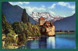Château de Chillon près Montreux et Dent du Midi, ungelaufen