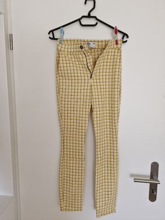 Hollister Hose, gelb kariert, XS