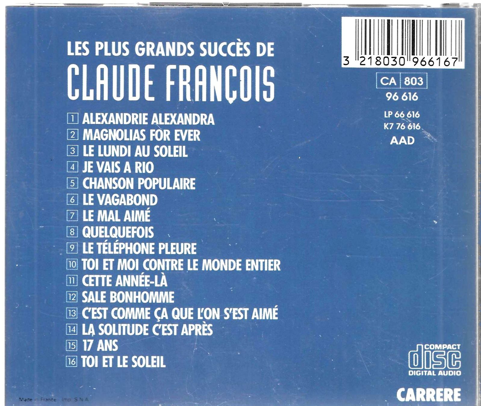 CDs: Claude François - Ses plus grands succès – D'occasion à Savagnier par Ne2065 1