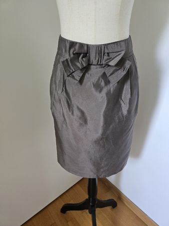 BLUMARINE Designer-Rock Seiden-Mix Taupe / Braun Gr. 36 