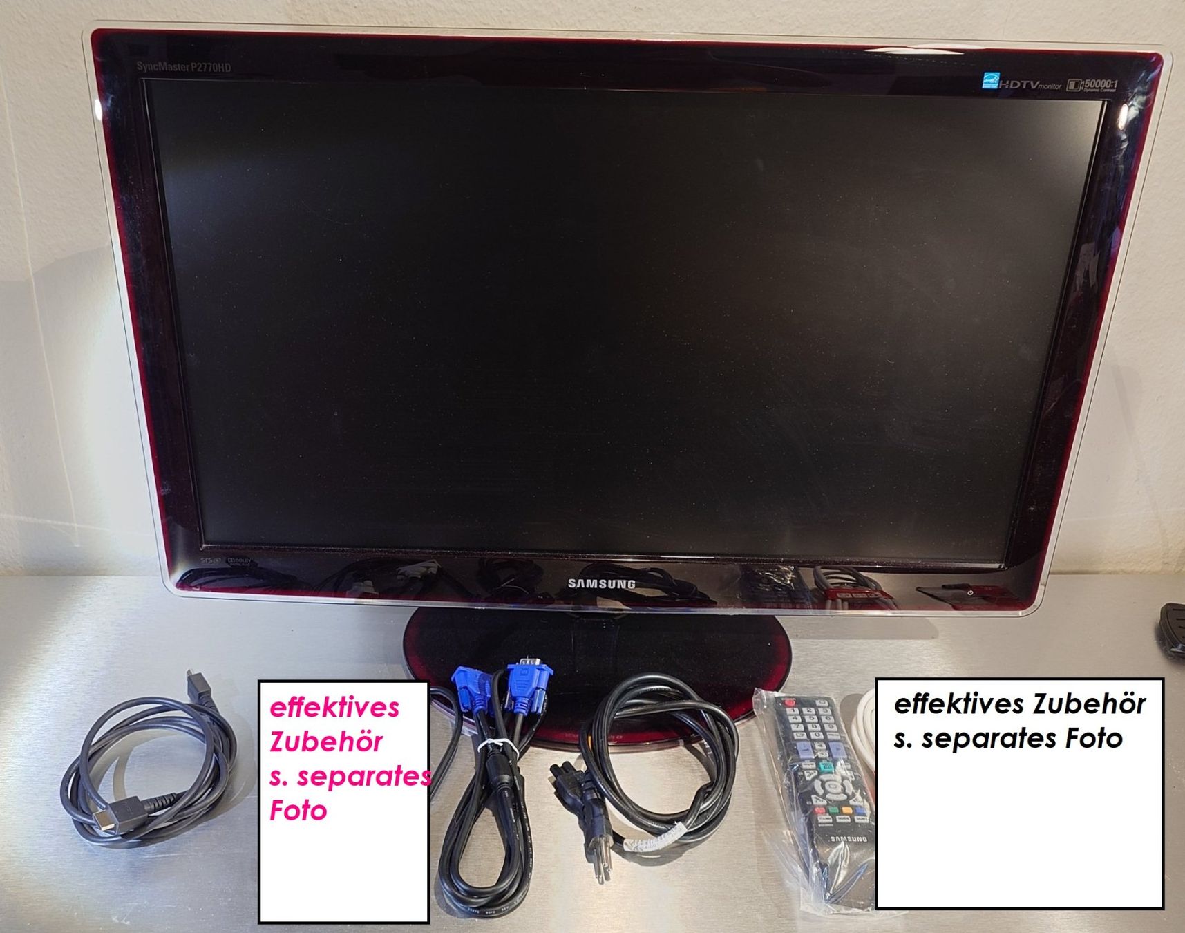 Samsung Monitor: Samsung SyncMaster P2770HD 27" Monitor mit TV-Tuner & Boxen – Usato da Ostermundigen venduto da Chrisascht 1