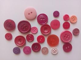 Knöpfen Rot, Rosa 24 Stück