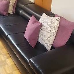 Sofas: Sofa 300x320 cm Leder schwarz mit Hocker und Tisch – Gebraucht aus Berg TG von Saratoga1972 2