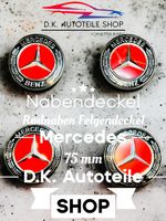 Mercedes Nabendeckel 75 mm Rot Nabenkappen Radkappen Rot