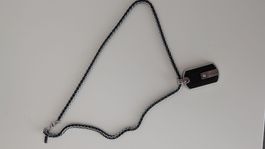 Police Halskette mit Dog Tag Anhänger neuwertig