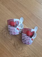 2er Set Tassen mit Löffel, Herzdesign