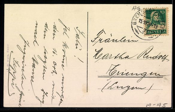 Cartoline postali: AK Bremgarten, Strassenpartie im Ort – Usato da Berlin venduto da bartko-reher 1