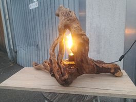 Lampe Holz Unikat Handgemacht Tischlampe Beleuchtung