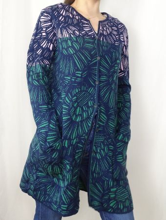 Oleana Strickjacke / Cardigan – Blau, Grün & Pink – Grösse S