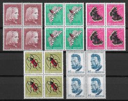 1953: Pro Juventute Viererblock Serie Nr.J148-152 **