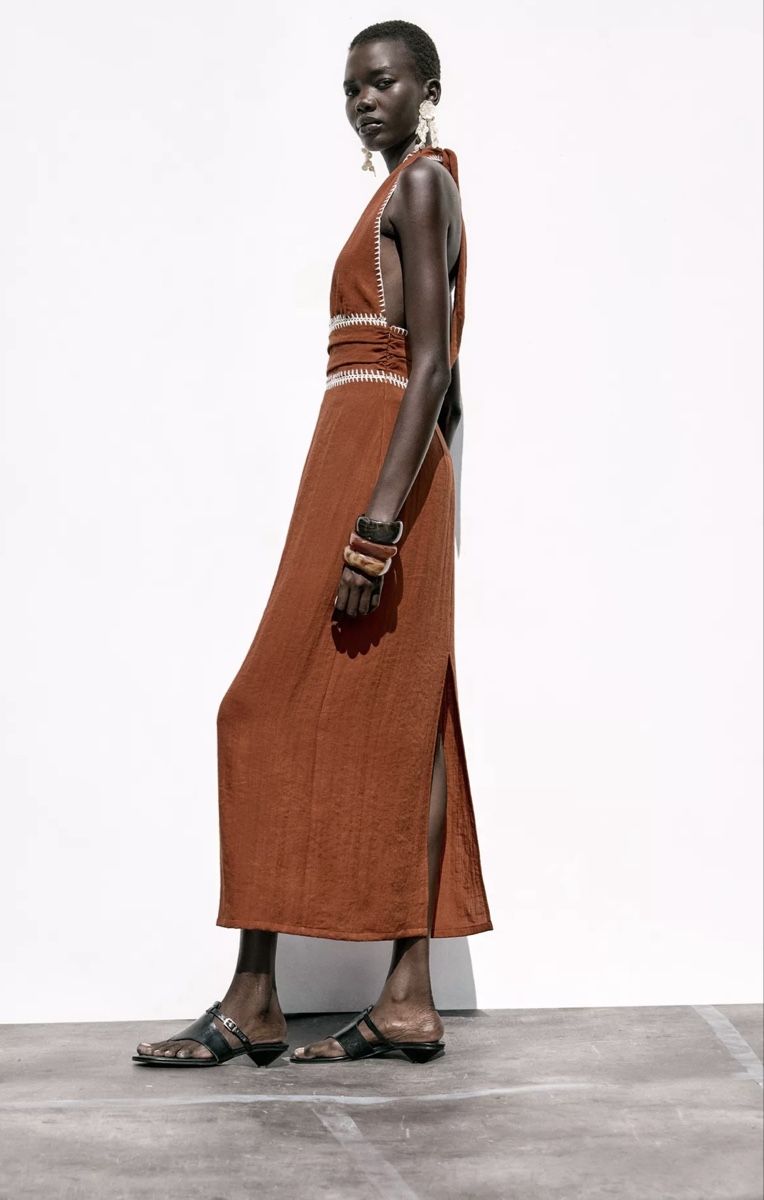 Vestiti: Robe en lin marron M/Braunes Leinenkleid M – Nuovo e nell'imballaggio originale da Veyras venduto da ValClasse 2