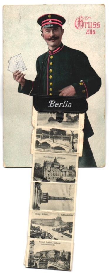 Cartoline postali: Leporello-AK Berlin, Ansichten in der Br – Usato da Berlin venduto da bartko-reher