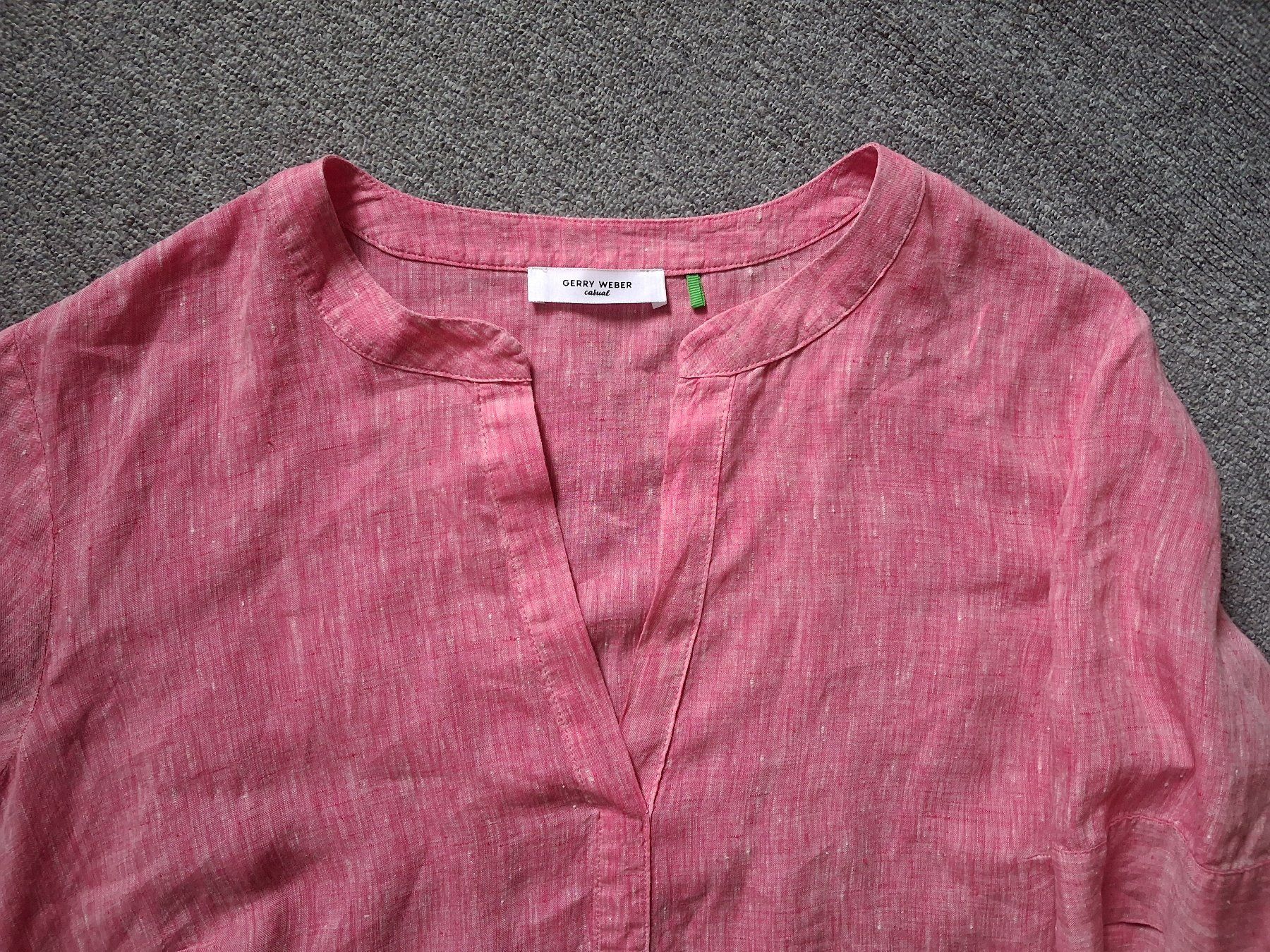 Gerry Weber Camicette: Leinenbluse Gerry Weber, Gr. 48, Lachsfarben, neu – Nuovo e nell'imballaggio originale da Wald ZH venduto da e8e 6