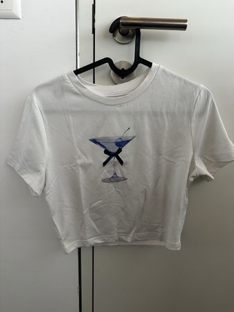 Weiss Crop Top Cocktail Print