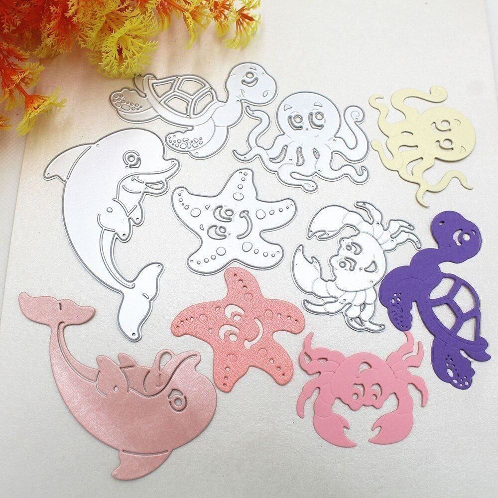 Pochoirs: MEERESTIERE 5-TEILIG STANZSCHABLONE – Neuf avec emballage d'origine à Affoltern am Albis par scrapbooking 3